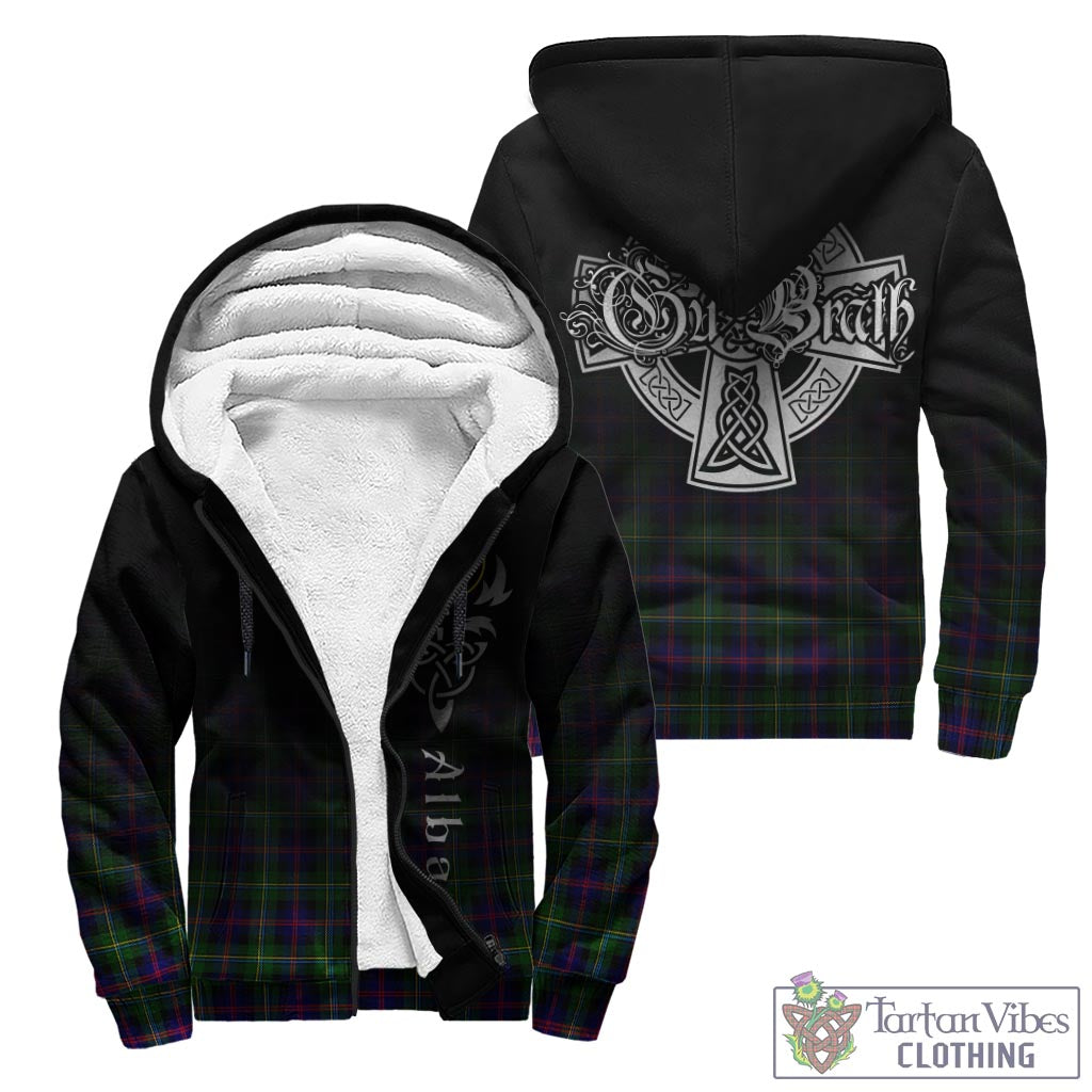 Tartan Vibes Clothing Malcolm Tartan Sherpa Hoodie Featuring Alba Gu Brath Family Crest Celtic Inspired