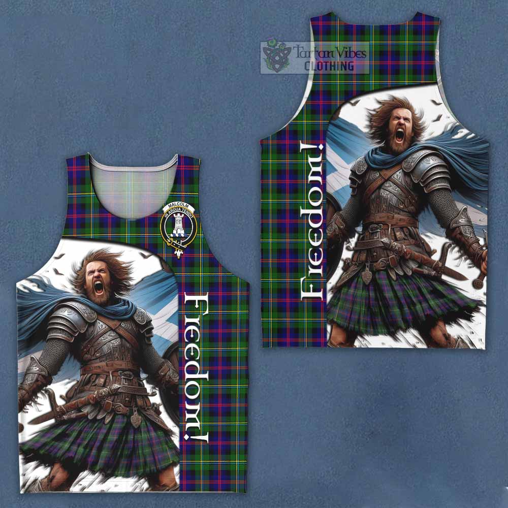 Tartan Vibes Clothing Malcolm Crest Tartan Men's Tank Top Inspired by the Freedom of Scottish Warrior