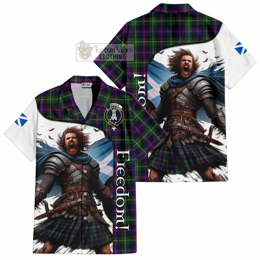Tartan Vibes Clothing Malcolm Crest Tartan Short Sleeve Button Shirt Inspired by the Freedom of Scottish Warrior