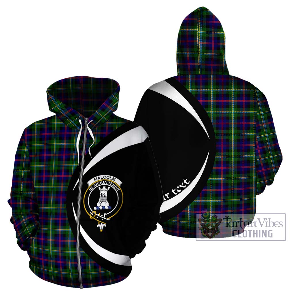 Malcolm Tartan Hoodie with Family Crest Circle Style - Tartan Vibes Clothing