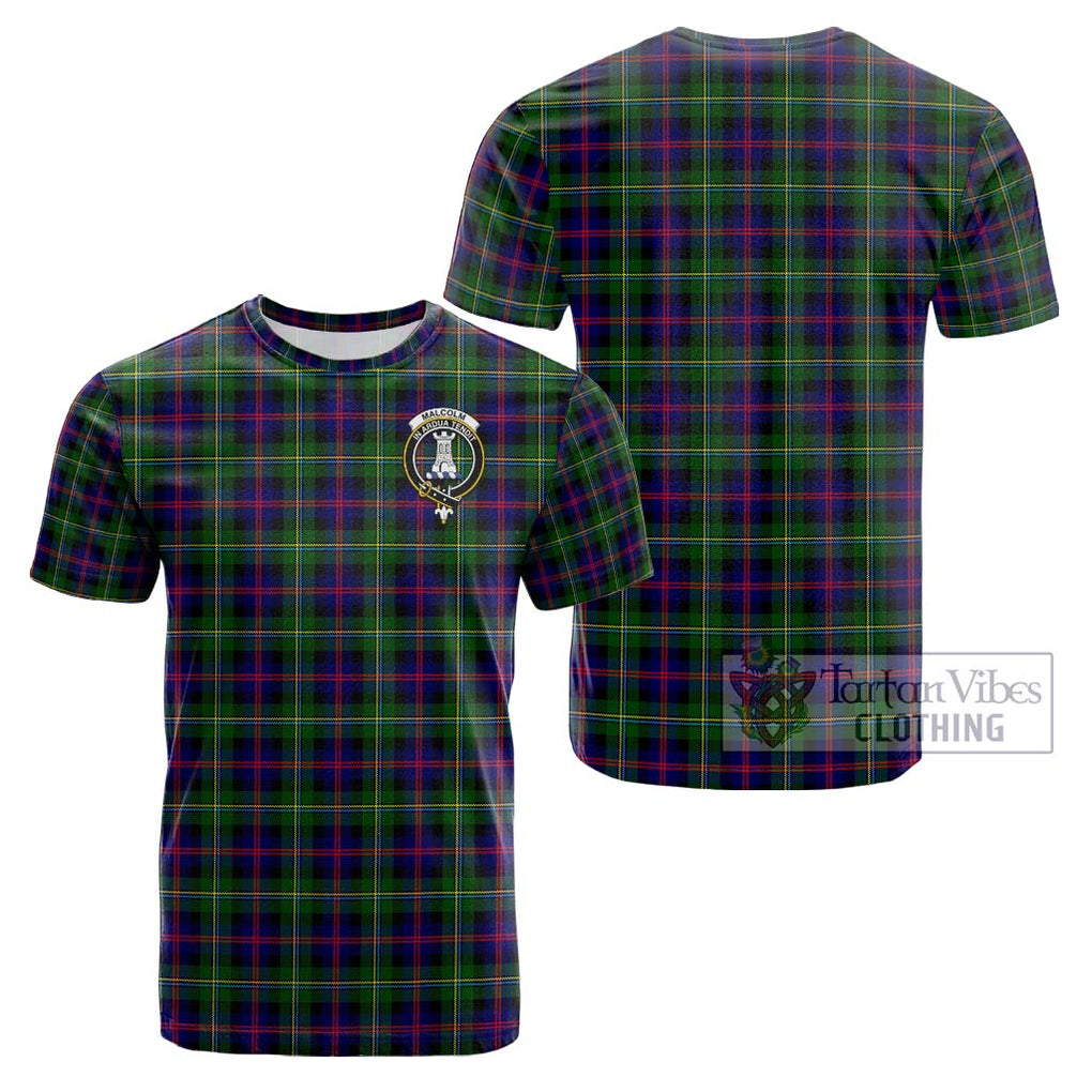Malcolm Tartan Cotton T-Shirt with Family Crest Kid's Shirt - Tartanvibesclothing Shop