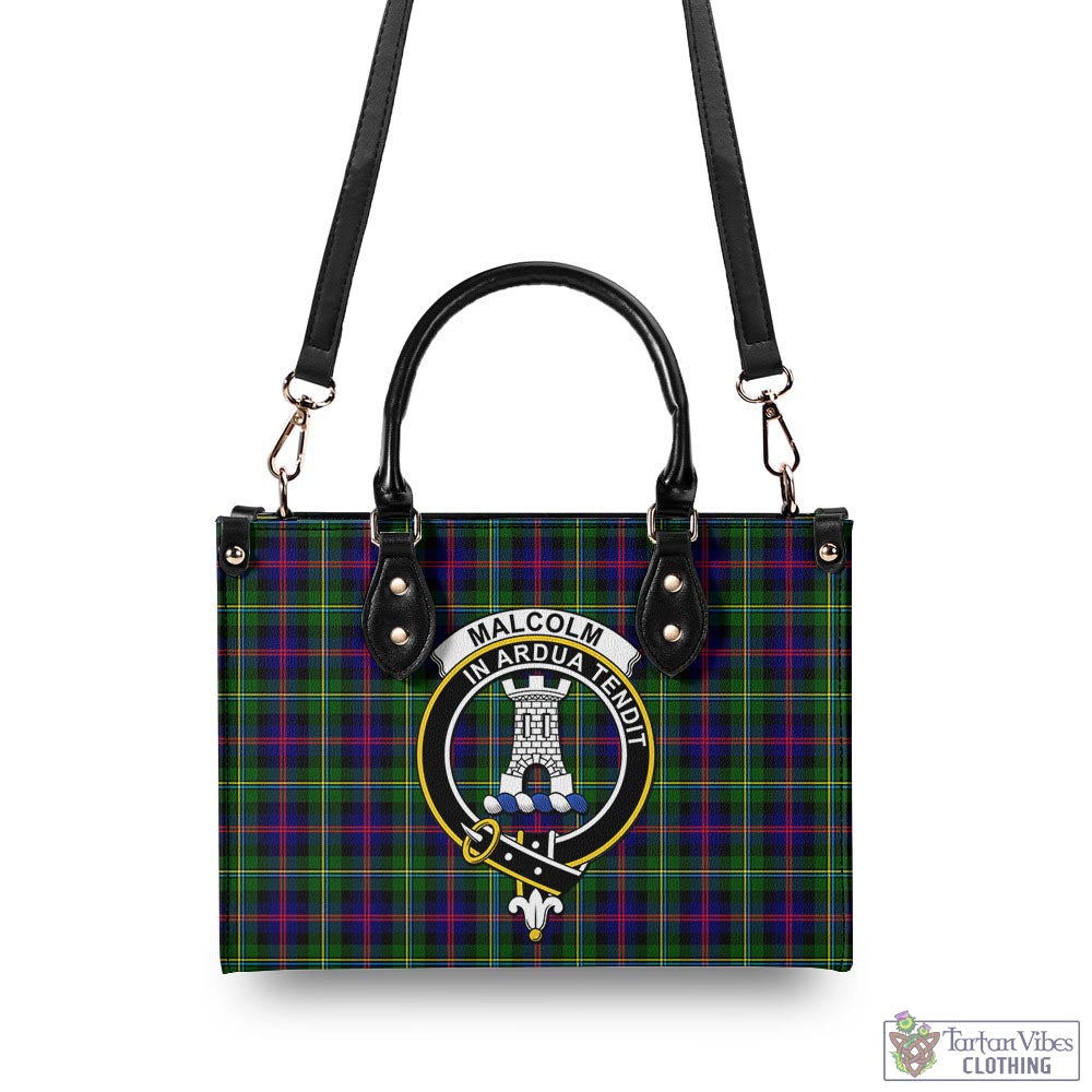 Tartan Vibes Clothing Malcolm Tartan Luxury Leather Handbags with Family Crest