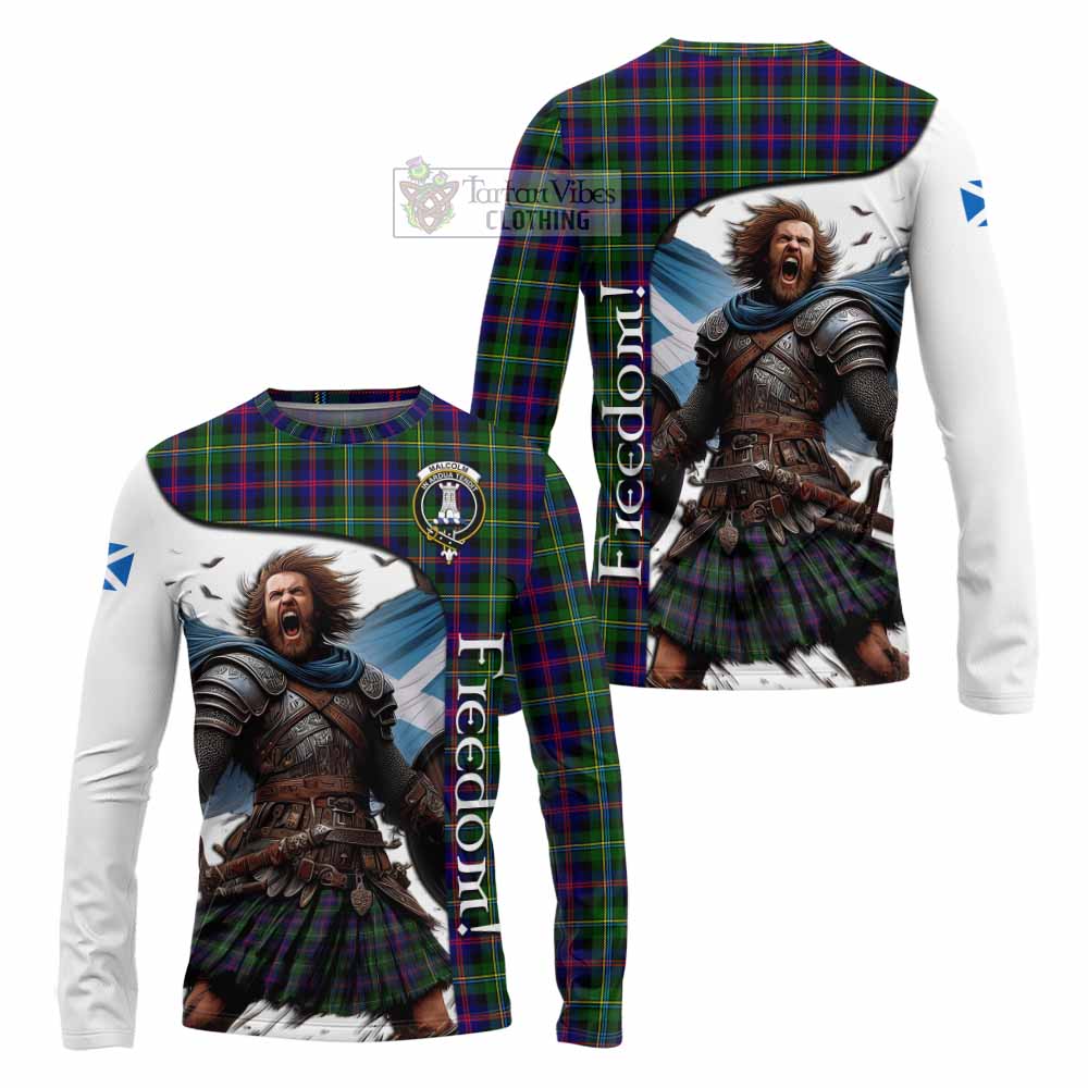 Tartan Vibes Clothing Malcolm Crest Tartan Long Sleeve T-Shirt Inspired by the Freedom of Scottish Warrior