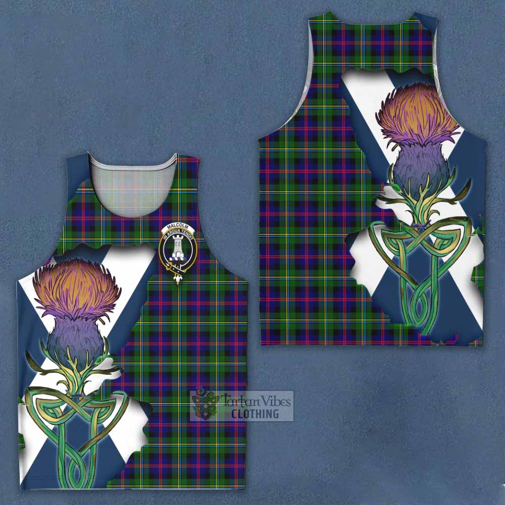 Malcolm Tartan Family Crest Men's Tank Top Scottish Thistle Celtic Inspired - Tartan Vibes Clothing