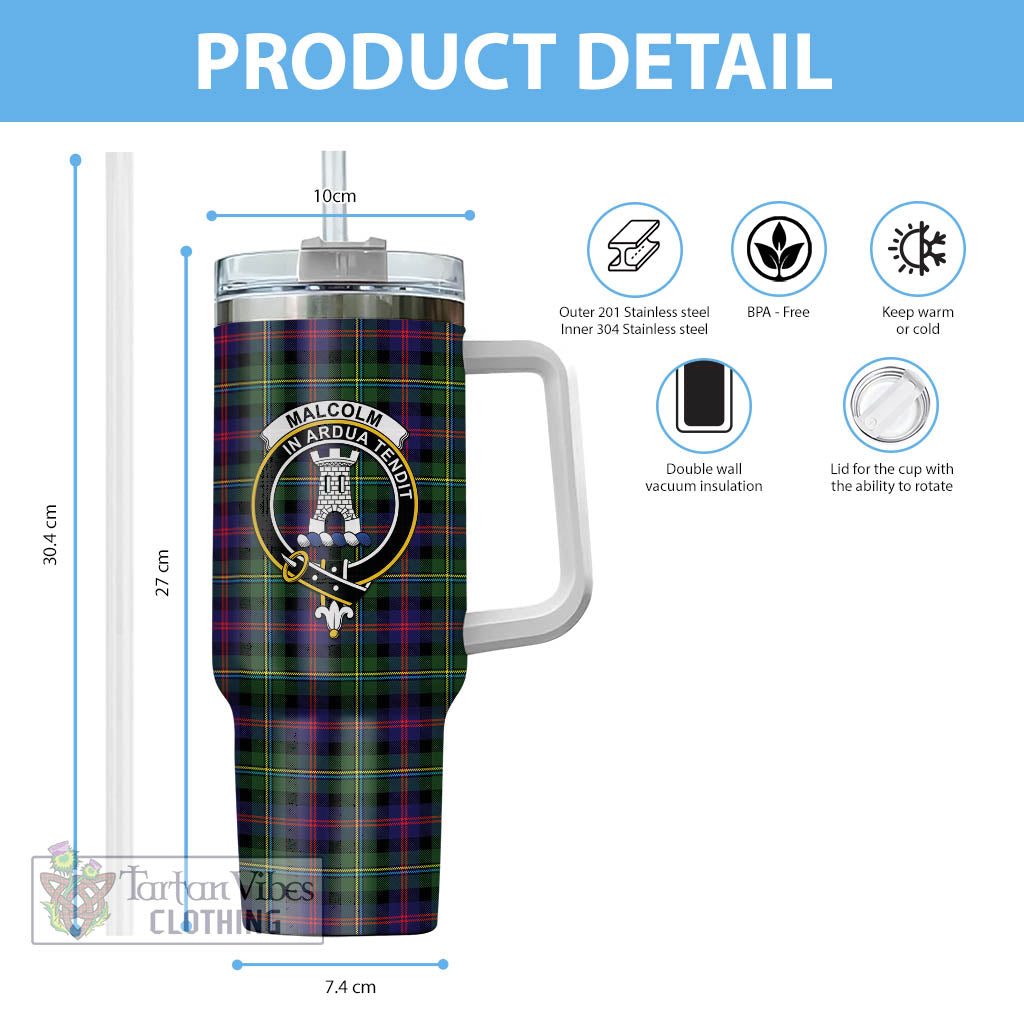 Tartan Vibes Clothing Malcolm Tartan and Family Crest Tumbler with Handle