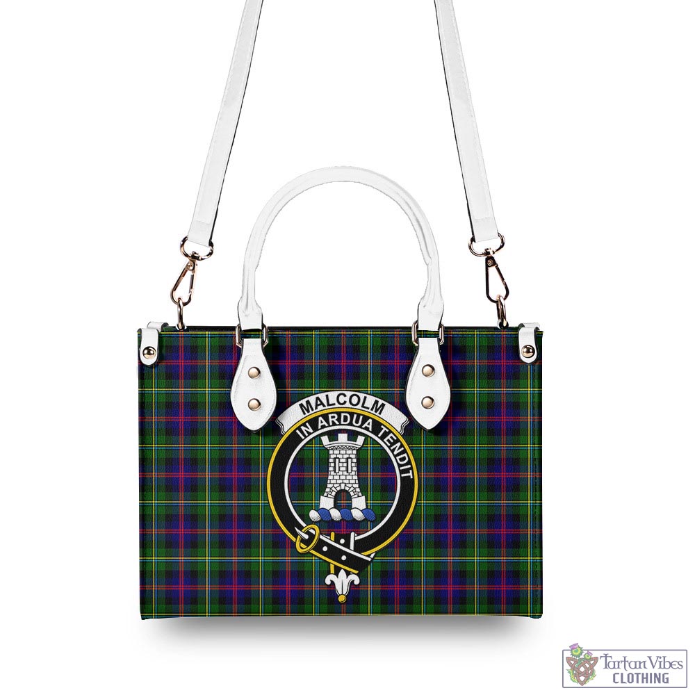 Tartan Vibes Clothing Malcolm Tartan Luxury Leather Handbags with Family Crest