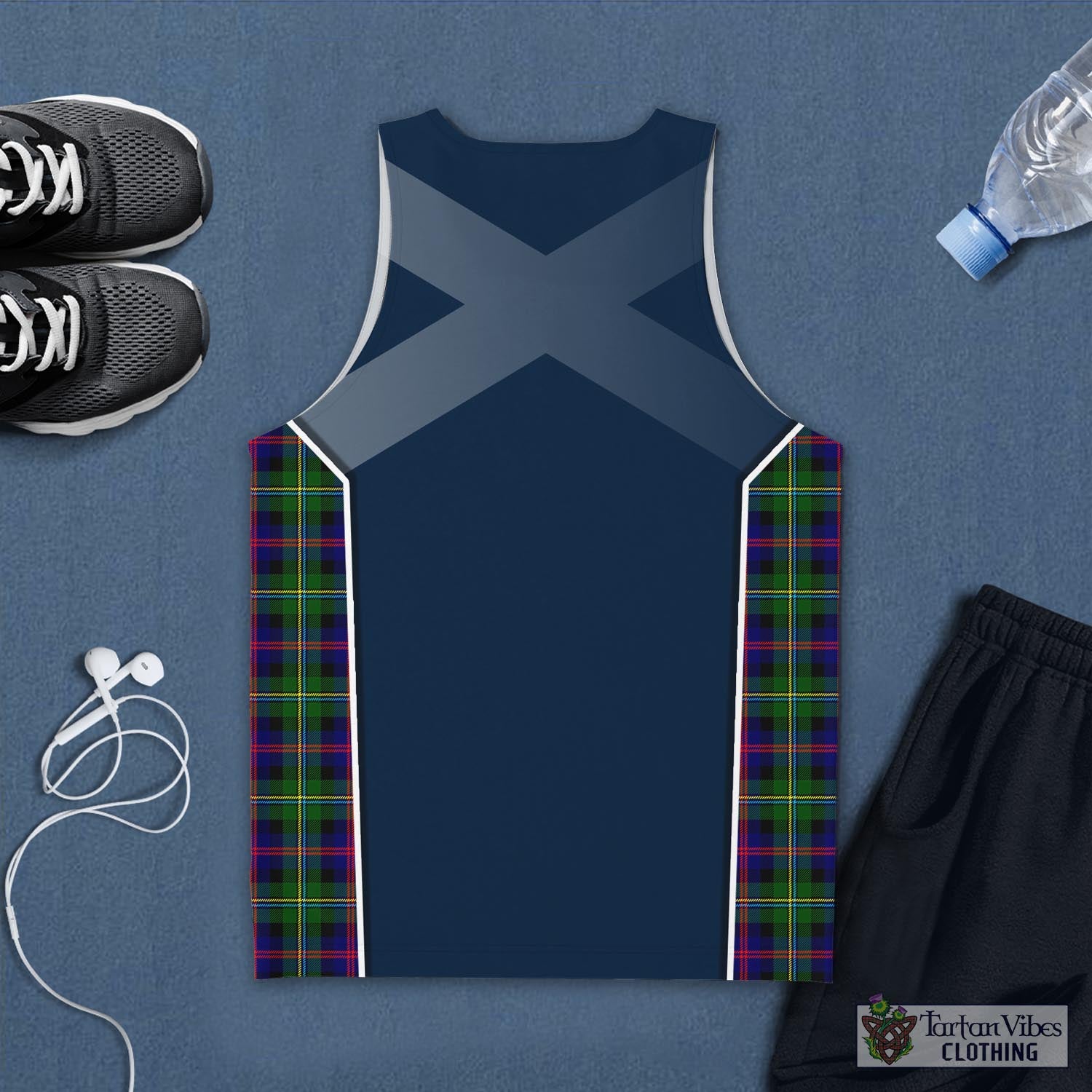 Tartan Vibes Clothing Malcolm Tartan Men's Tanks Top with Family Crest and Scottish Thistle Vibes Sport Style