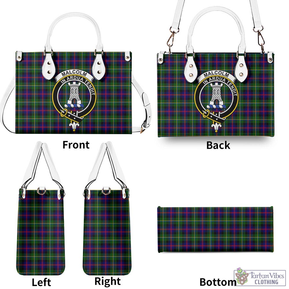 Tartan Vibes Clothing Malcolm Tartan Luxury Leather Handbags with Family Crest