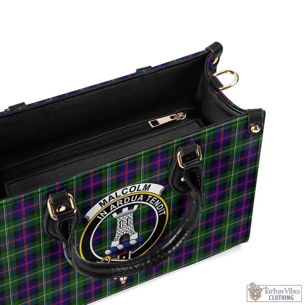 Tartan Vibes Clothing Malcolm Tartan Luxury Leather Handbags with Family Crest