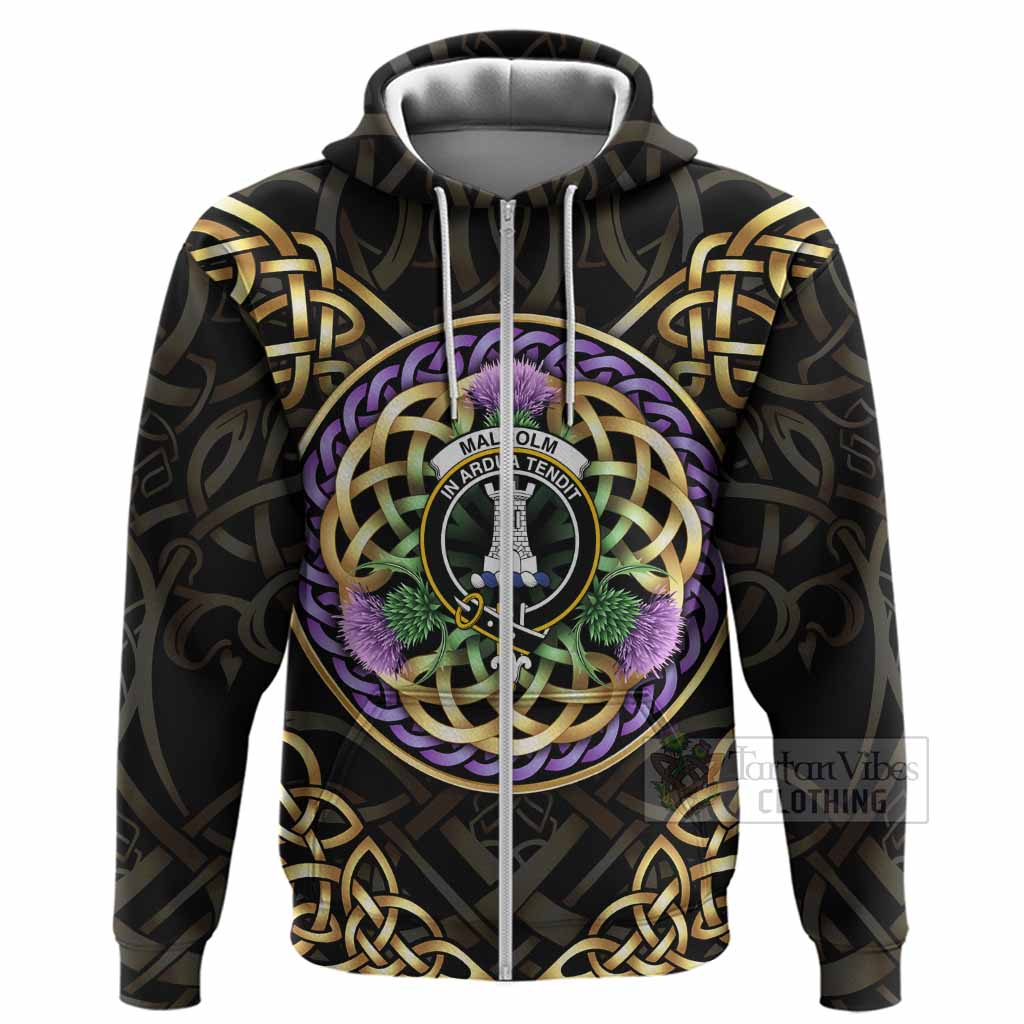 Malcolm Clan Crest Hoodie Celtic Scottish Thistle