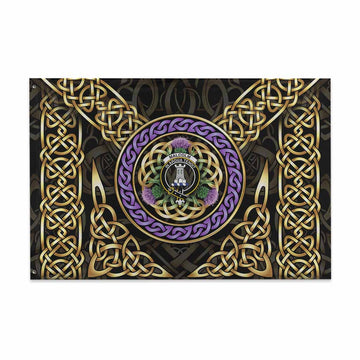 Malcolm Clan Crest House Flag Celtic Scottish Thistle 48*72 inch (120*180 cm) - Tartan Vibes Clothing