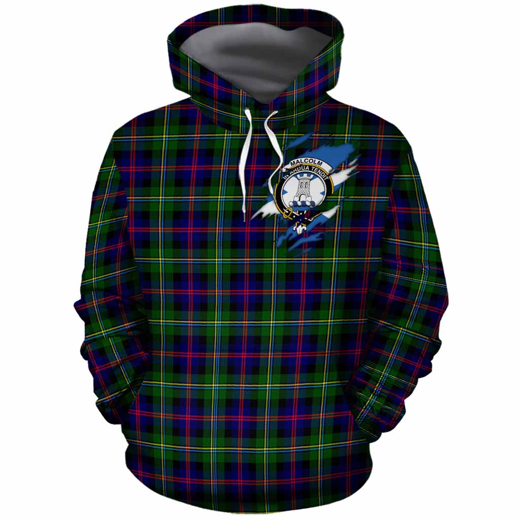 Malcolm Clan Crest In Me Tartan Cotton Hoodie Scotland Flag Style