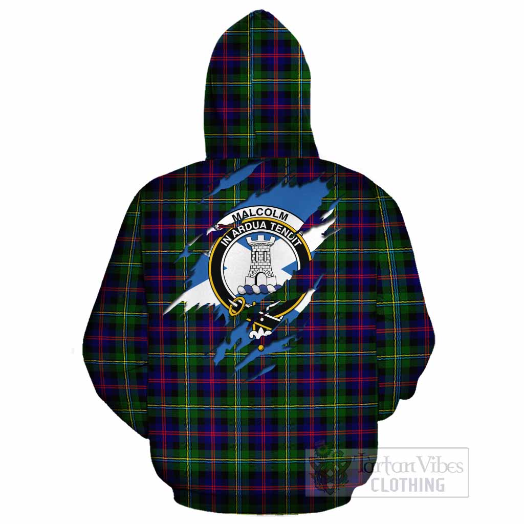 Malcolm Clan Crest In Me Tartan Cotton Hoodie Scotland Flag Style