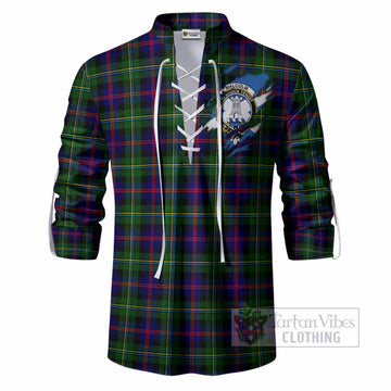 Malcolm Clan Crest In Me Tartan Ghillie Shirt Scotland Flag Style