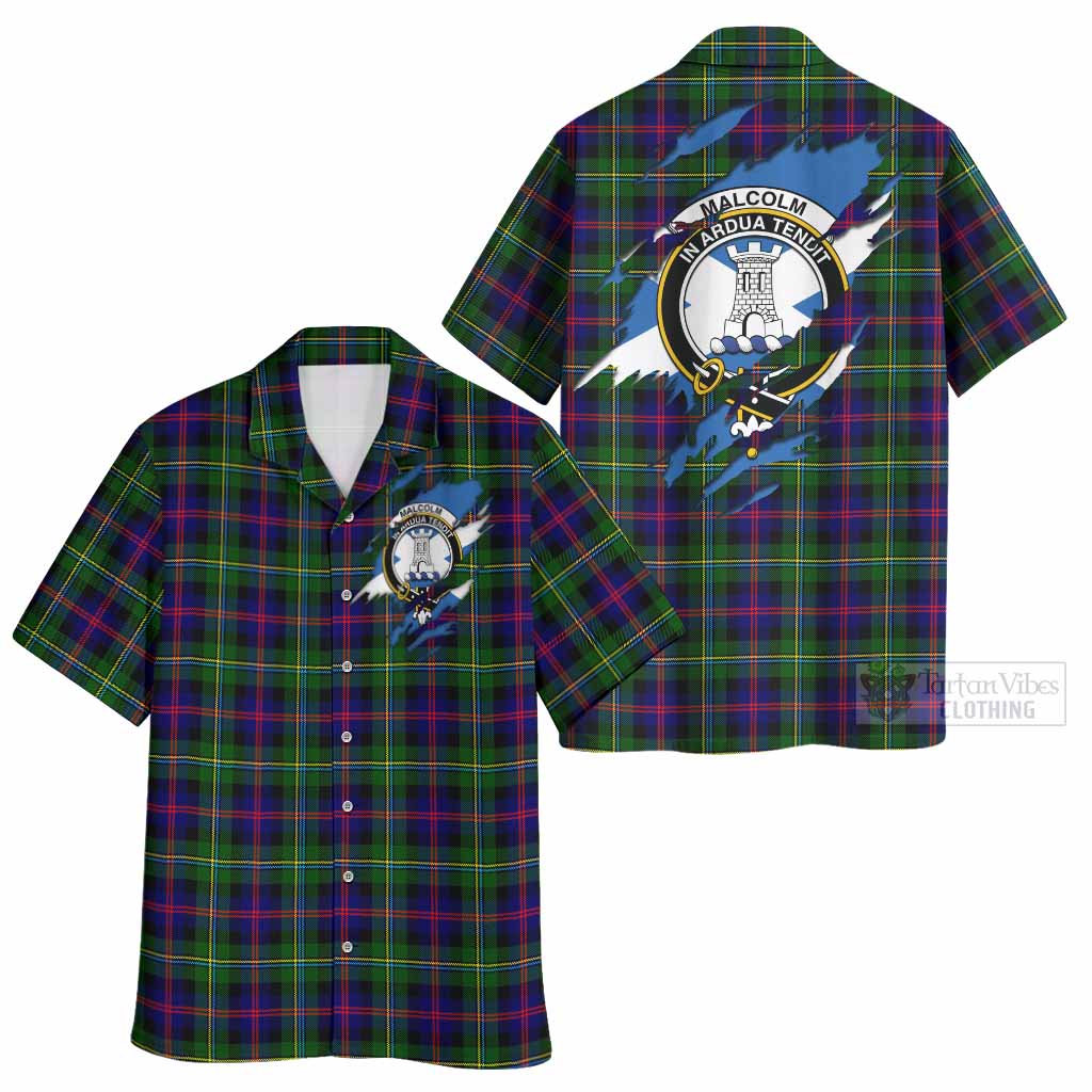 Malcolm Clan Crest In Me Tartan Hawaiian Shirt Scotland Flag Style