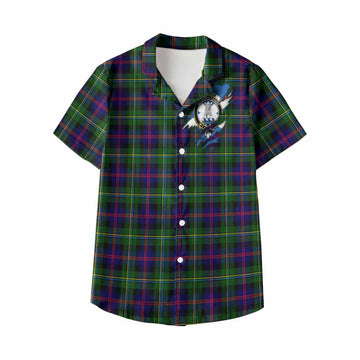 Malcolm Clan Crest In Me Tartan Kid Hawaiian Shirt Scotland Flag Style