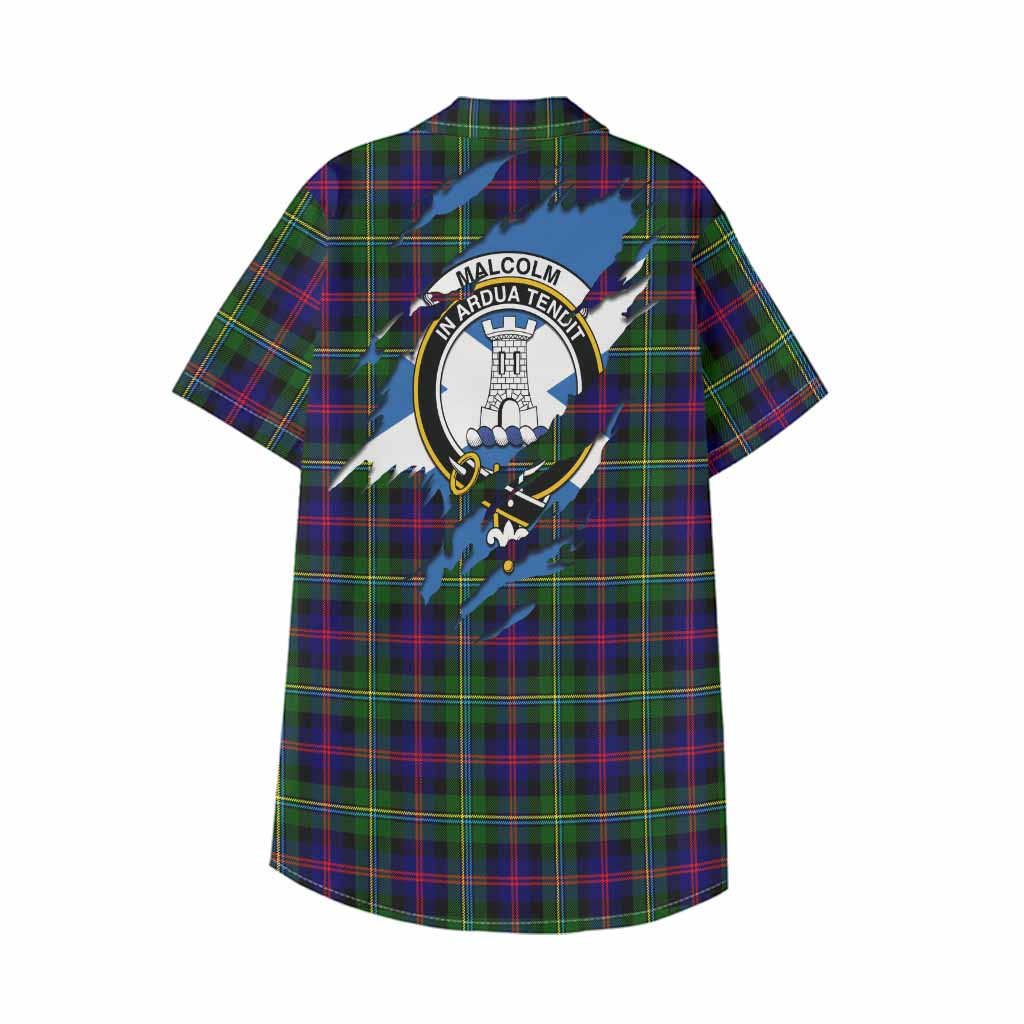 Malcolm Clan Crest In Me Tartan Kid Hawaiian Shirt Scotland Flag Style