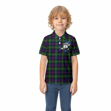 Malcolm Clan Crest In Me Tartan Kid Polo Shirt Scotland Flag Style