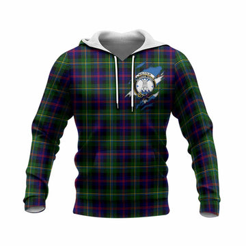Malcolm Clan Crest In Me Tartan Knitted Hoodie Scotland Flag Style