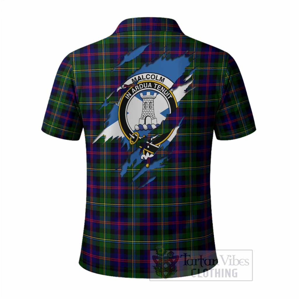 Malcolm Clan Crest In Me Tartan Polo Shirt Scotland Flag Style