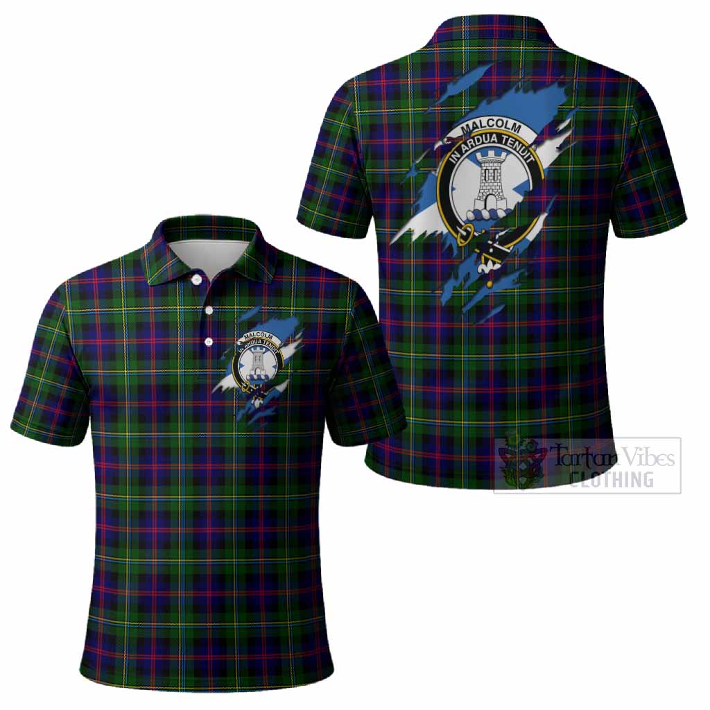 Malcolm Clan Crest In Me Tartan Polo Shirt Scotland Flag Style
