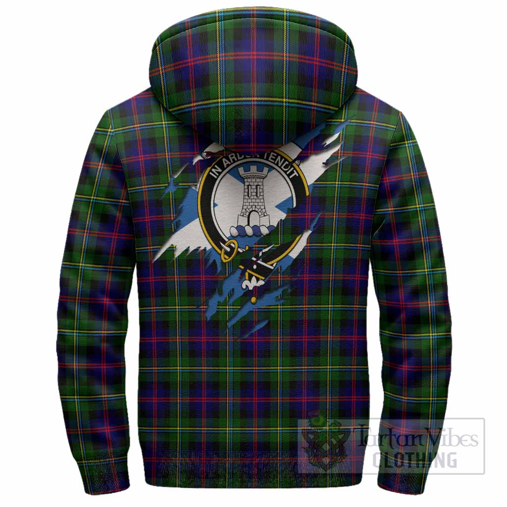 Malcolm Clan Crest In Me Tartan Sherpa Hoodie Scotland Flag Style