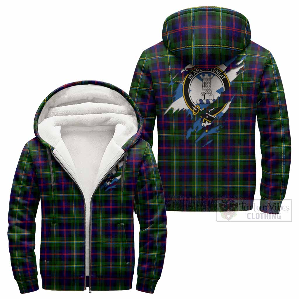 Malcolm Clan Crest In Me Tartan Sherpa Hoodie Scotland Flag Style