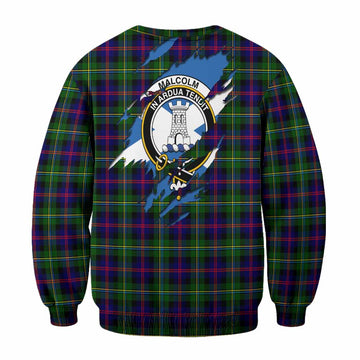 Malcolm Clan Crest In Me Tartan Sweatshirt Scotland Flag Style