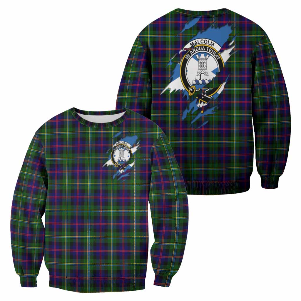 Malcolm Clan Crest In Me Tartan Sweatshirt Scotland Flag Style