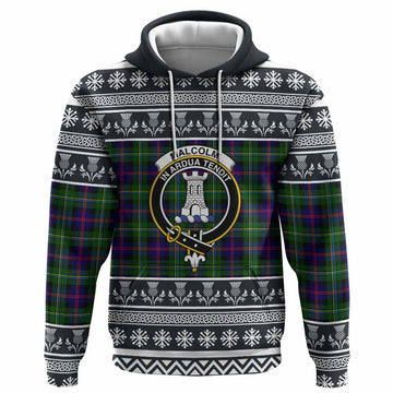 Malcolm Clan Tartan Christmas Hoodie with Family Crest