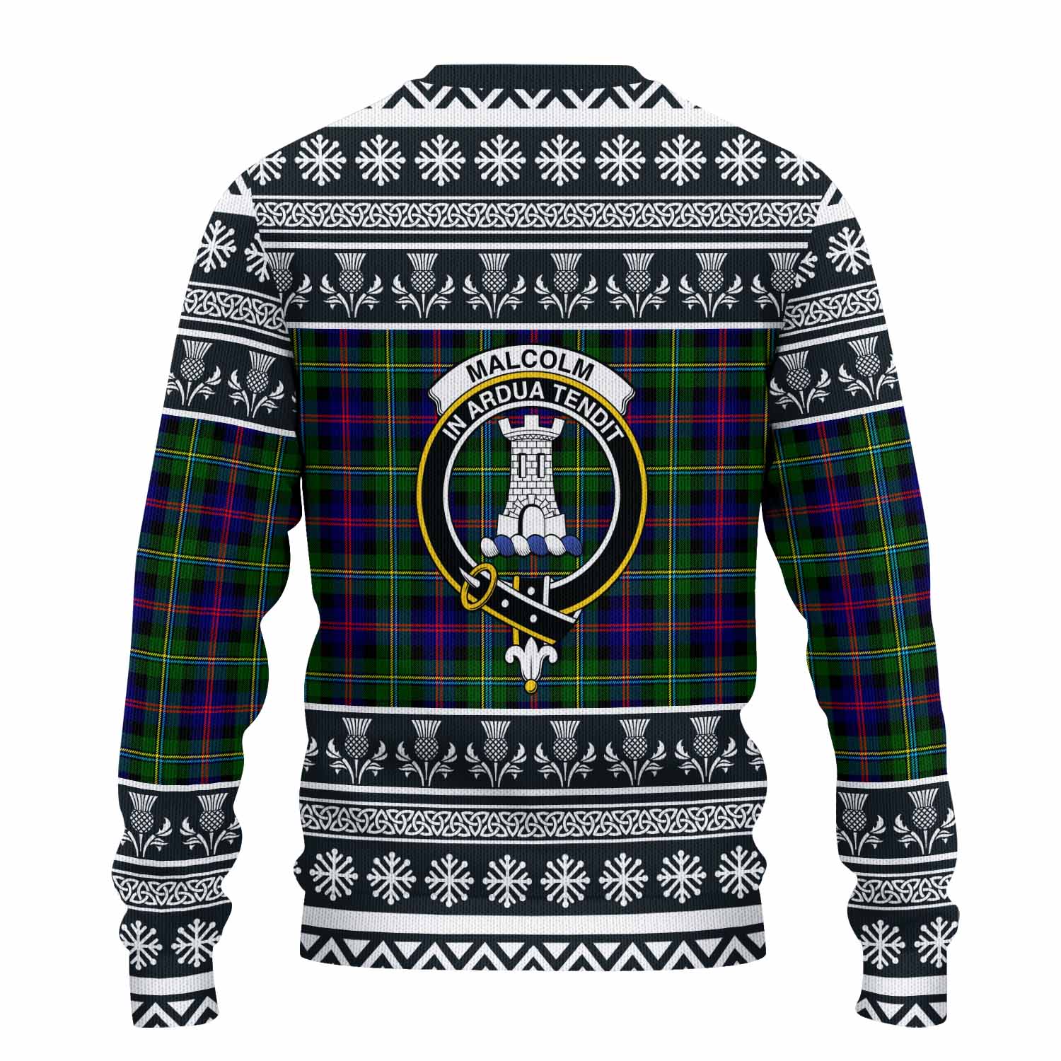 Malcolm Clan Tartan Christmas Ugly Sweater with Family Crest - Tartan Vibes Clothing