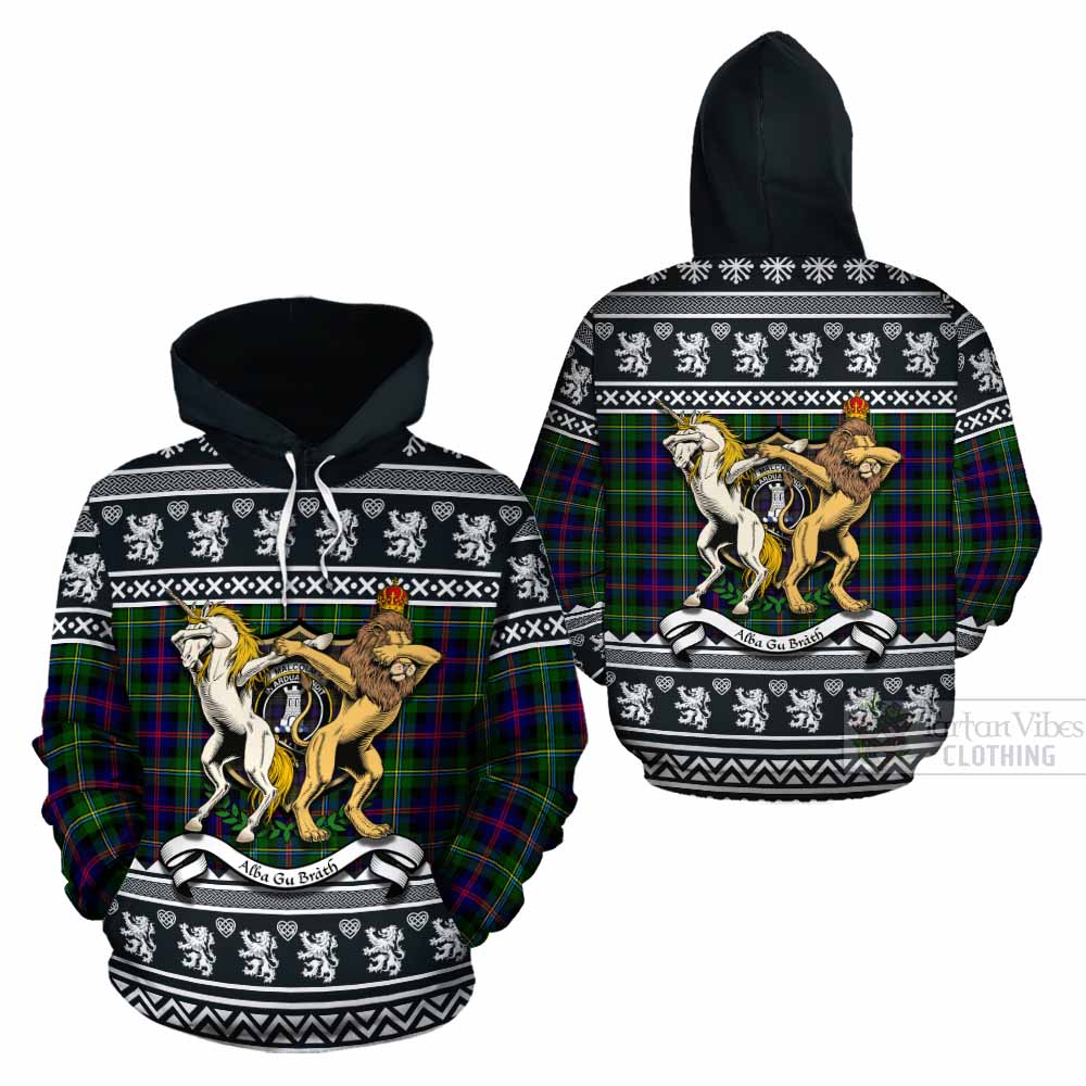 Malcolm Clan Tartan Crest Christmas Cotton Hoodie Coat of Arms Funny Style - Tartan Vibes Clothing
