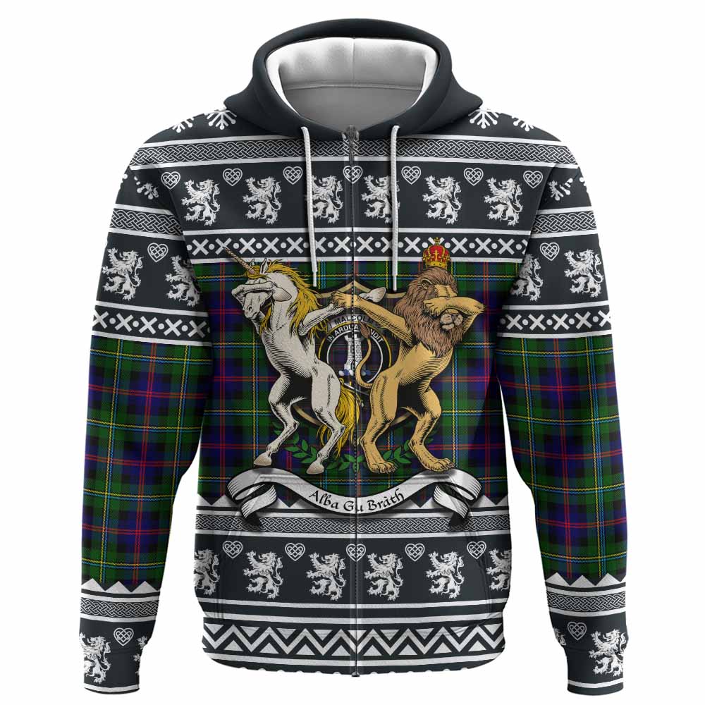 Malcolm Clan Tartan Crest Christmas Hoodie Coat of Arms Funny Style - Tartan Vibes Clothing