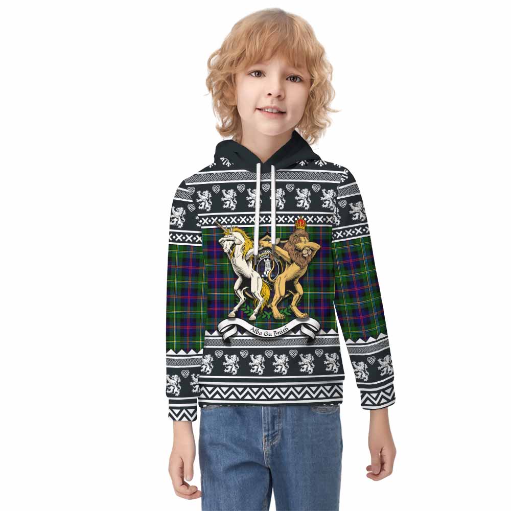 Malcolm Clan Tartan Crest Christmas Kid Hoodie Coat of Arms Funny Style - Tartan Vibes Clothing
