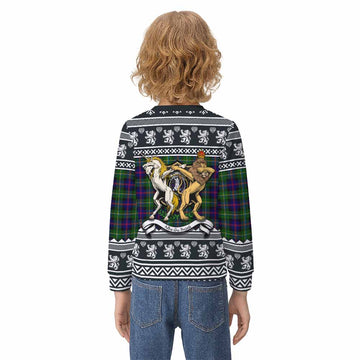 Malcolm Clan Tartan Crest Christmas Kid Ugly Sweatshirt Coat of Arms Funny Style