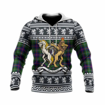 Malcolm Clan Tartan Crest Christmas Knitted Hoodie Coat of Arms Funny Style - Tartan Vibes Clothing