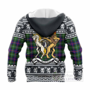 Malcolm Clan Tartan Crest Christmas Knitted Hoodie Coat of Arms Funny Style - Tartan Vibes Clothing