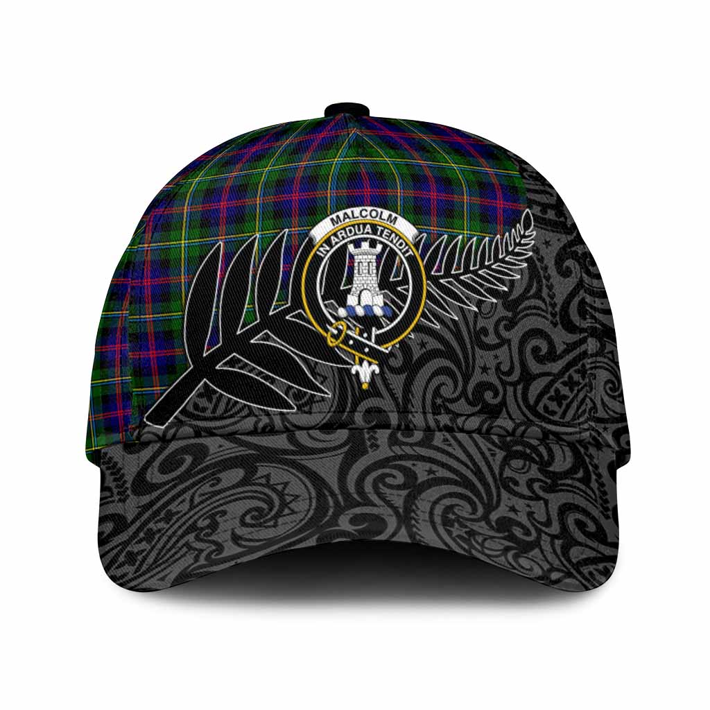 Malcolm Crest Tartan Classic Cap with New Zealand Silver Fern Half Style