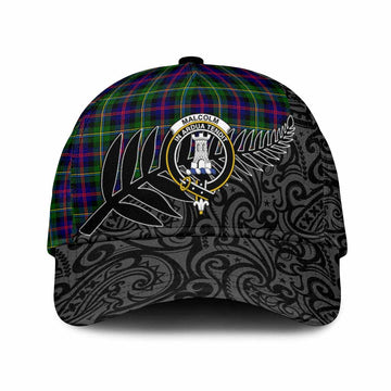 Malcolm Crest Tartan Classic Cap with New Zealand Silver Fern Half Style