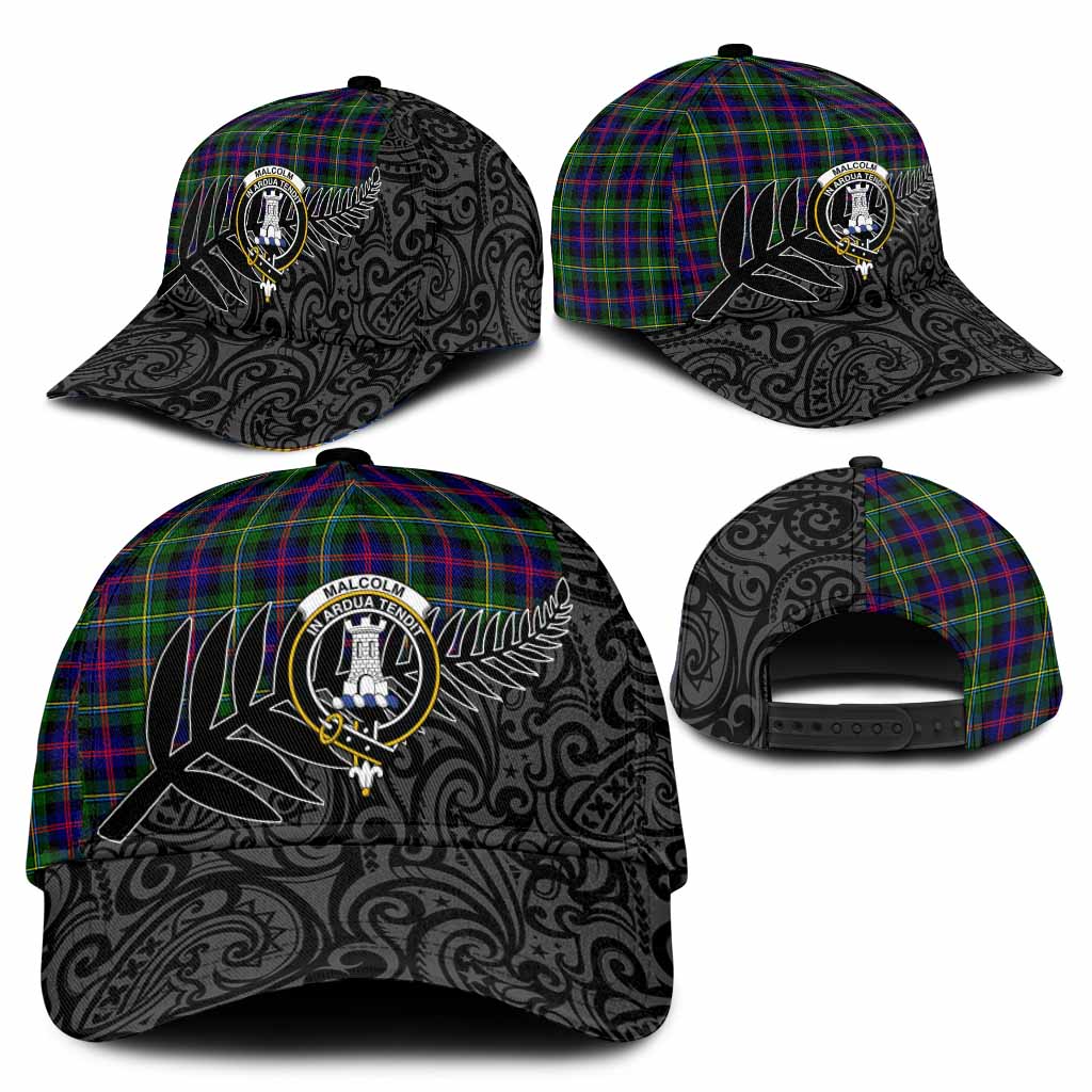 Malcolm Crest Tartan Classic Cap with New Zealand Silver Fern Half Style