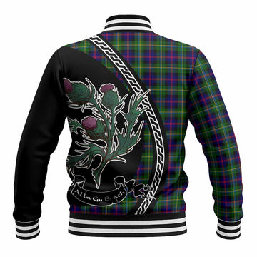 Malcolm Family Crest Tartan Baseball Jacket Alba Thistle Inspired