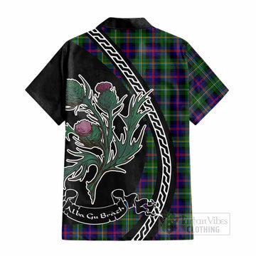 Malcolm Family Crest Tartan Cotton Hawaiian Shirt Alba Thistle Inspired