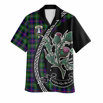 Malcolm Family Crest Tartan Hawaiian Shirt Alba Thistle Inspired