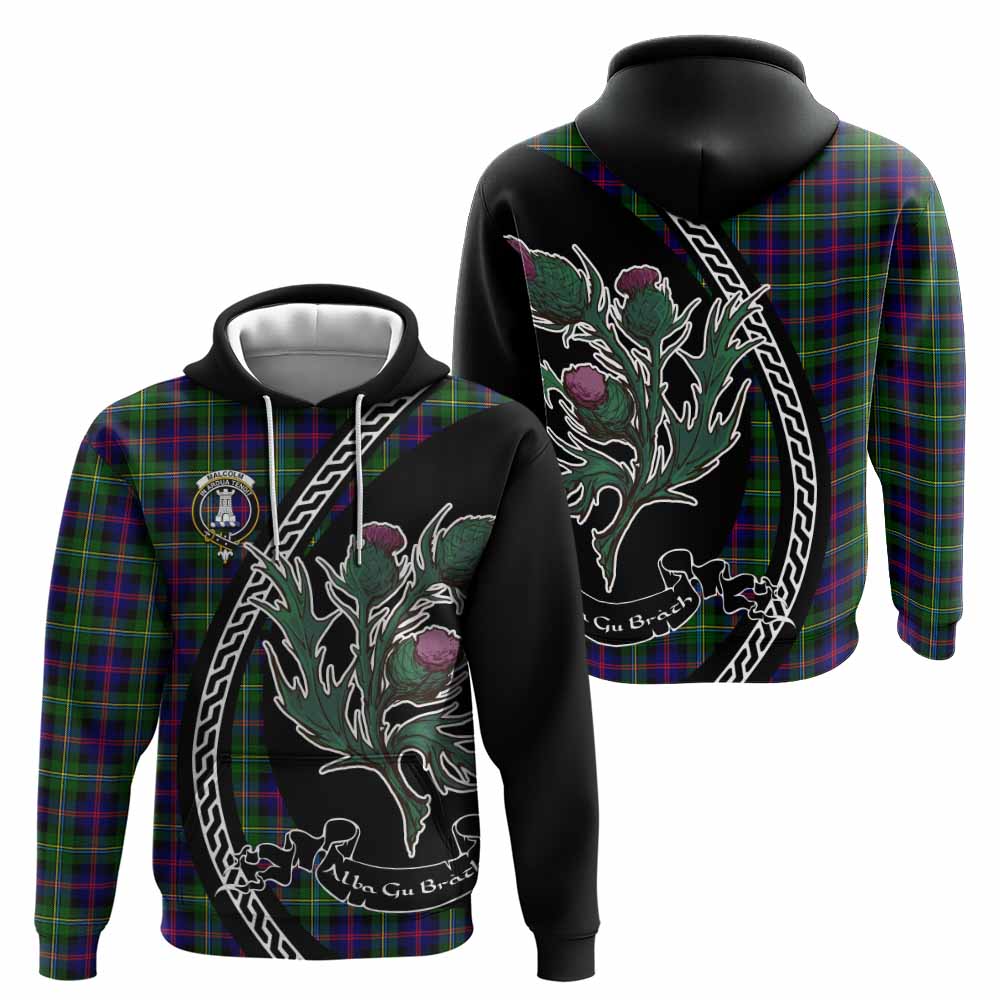 Malcolm Family Crest Tartan Hoodie Alba Thistle Inspired - Tartan Vibes Clothing