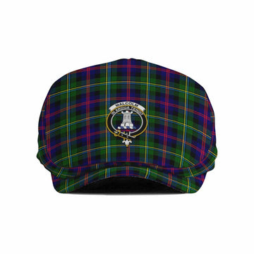 Malcolm Family Crest Tartan Jeff Cap, Tartan Flat Cap