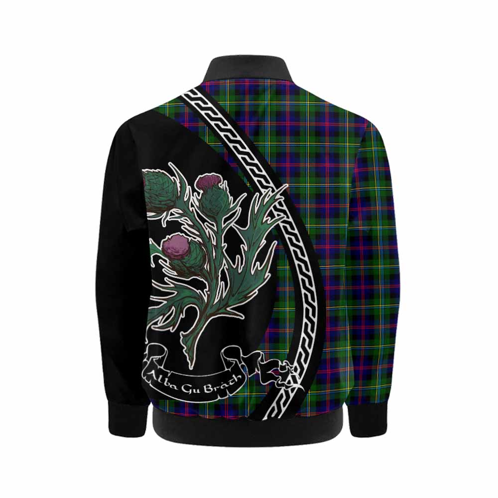 Malcolm Family Crest Tartan Kid Bomber Jacket Alba Thistle Inspired - Tartan Vibes Clothing