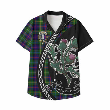 Malcolm Family Crest Tartan Kid Hawaiian Shirt Alba Thistle Inspired - Tartan Vibes Clothing