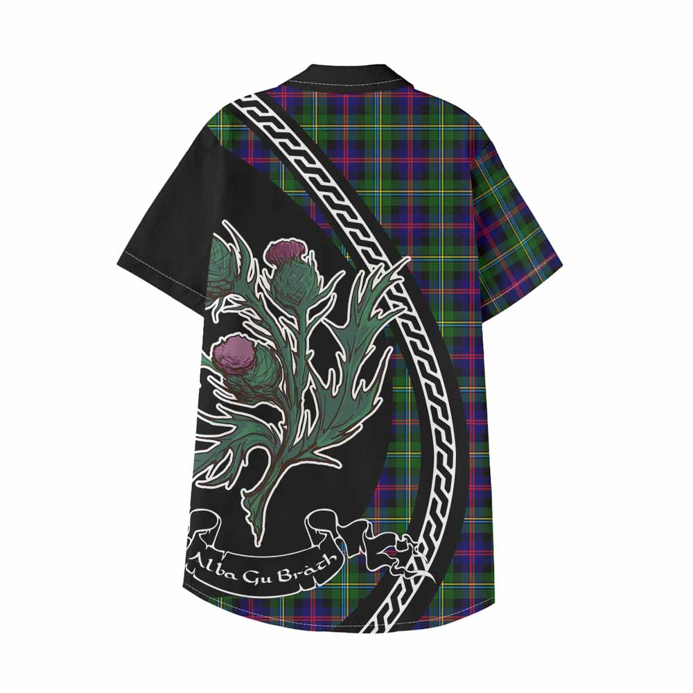 Malcolm Family Crest Tartan Kid Hawaiian Shirt Alba Thistle Inspired - Tartan Vibes Clothing
