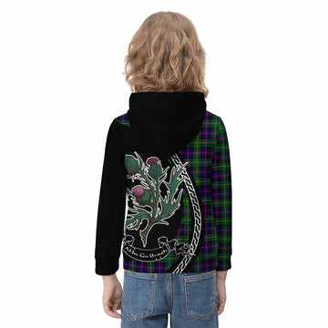 Malcolm Family Crest Tartan Kid Hoodie Alba Thistle Inspired - Tartan Vibes Clothing