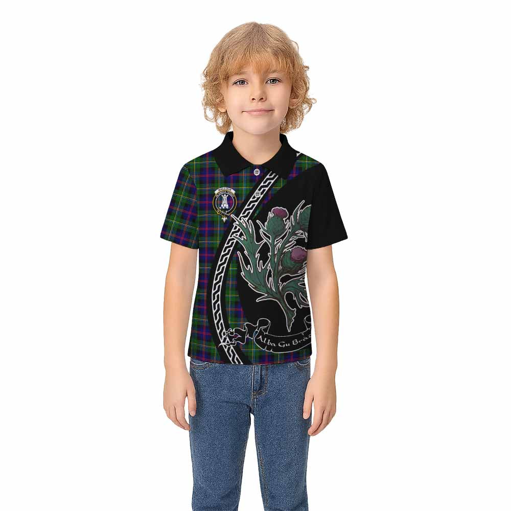 Malcolm Family Crest Tartan Kid Polo Shirt Alba Thistle Inspired - Tartan Vibes Clothing